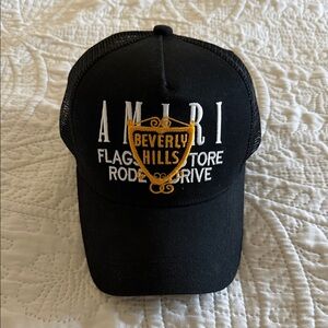 AMIRI Black Baseball Cap with Gold Beverly Hills Crest
